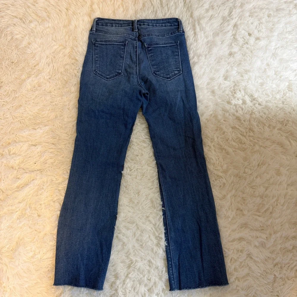 Just Black Denim Jeans Women 26 Blue‎ Raw Hem High Rise Straight Leg